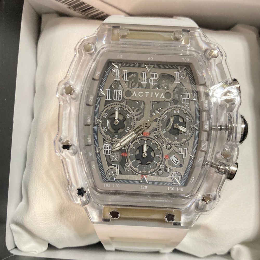 Activa Fury Men's Watch w/ Skeleton Dial - 44.3mm, White (ACW2305-004)